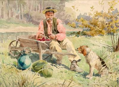 Sample artwork by René Leverd (1872 - 1938), known for land-and cityscape painting, decoration, illustration - View similar artists and auction records
